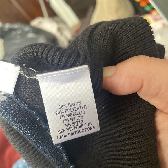 Studio Works Sweater Blue Black Metallic - Picture 12 of 12